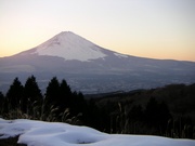 夕方の赤い富士(クリックで拡大)